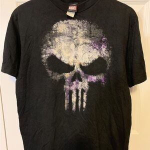 Marvel mad Engine mens sz M‎ Black and Purple Skull T shirt the punisher